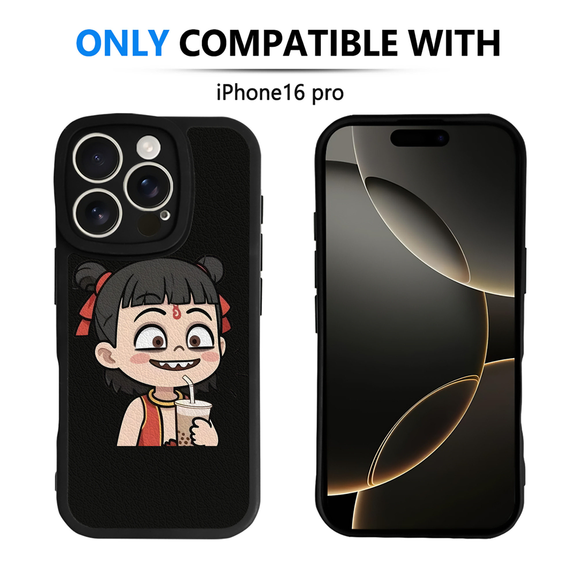 （画像用） Ne Zha 2 ナタ 魔童の大暴れ 【iPhone 16シリーズ対応】シリコンスマホケース（レザー調） 材質：シリコン